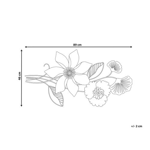Décoration Murale Fleur Europium Métal 46 Cm Doré