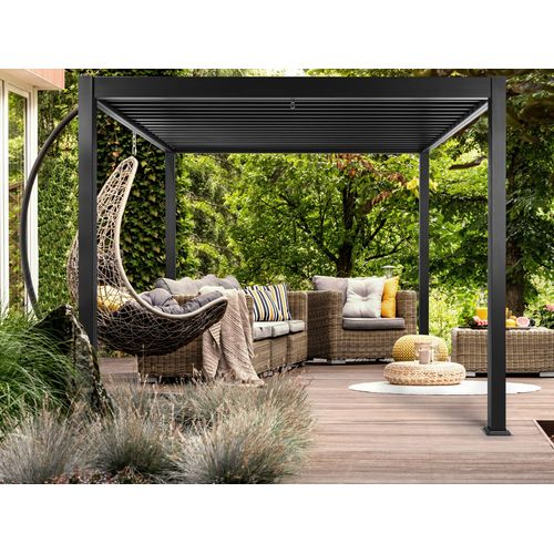 Tonnelle De Jardin Fornoli Métal 296 Cm 296 Cm Noir