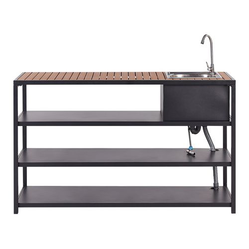 Ilot De Cuisine Extérieure Avec Évier Avetrana Métal Noir