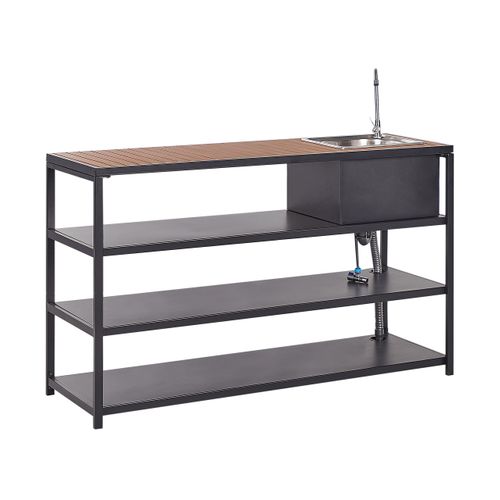 Ilot De Cuisine Extérieure Avec Évier Avetrana Métal Noir