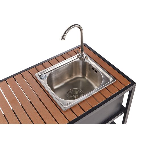 Ilot De Cuisine Extérieure Avec Évier Avetrana Métal Noir