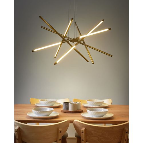 Lampe LED Suspendue Palun Avec Variateur Métal Doré