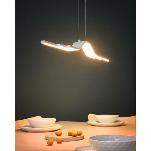 Lampe LED Suspendue Hongu Avec Variateur Métal Blanc
