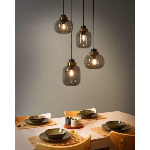 Lampe Suspension Zayande Verre Gris Clair