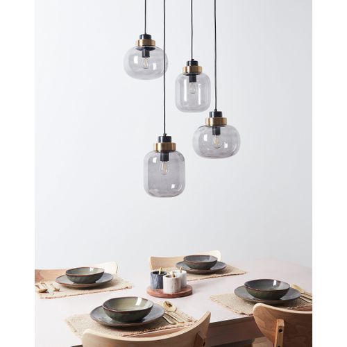 Lampe Suspension Zayande Verre Gris Clair
