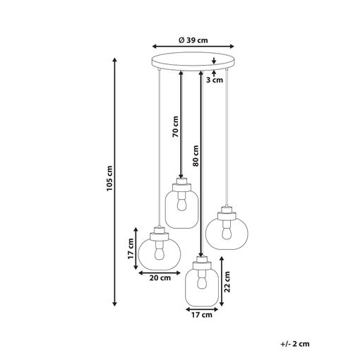 Lampe Suspension Zayande Verre Gris Clair