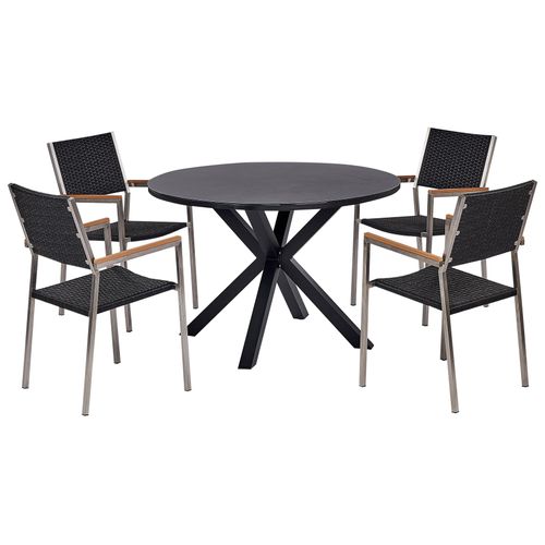 Salle à Manger De Jardin 4 Places Maletto/grosseto Noir
