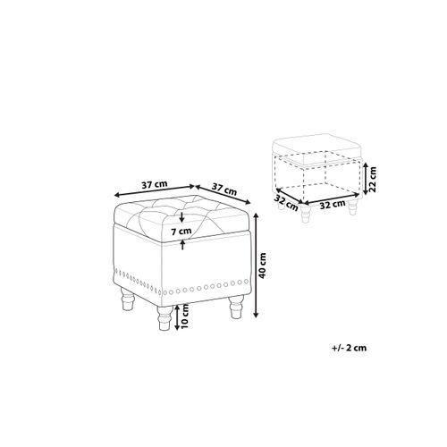 Pouf De Rangement Loretto Velours Rose Pastel