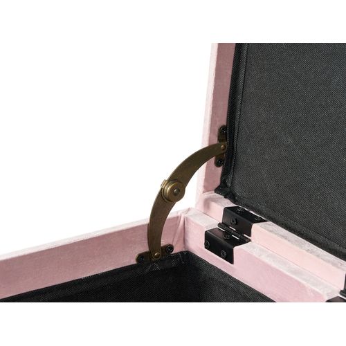 Pouf De Rangement Loretto Velours Rose Pastel