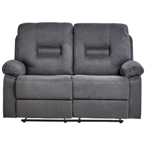 Canapé Relax Manuel 2 Places Bergen Ii Tissu Gris Foncé