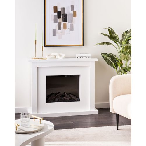 Chauffage De Cheminée Électrique Karoo Avec Télécommande Blanc