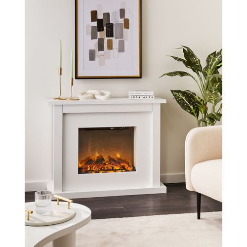 Chauffage De Cheminée Électrique Karoo Avec Télécommande Blanc