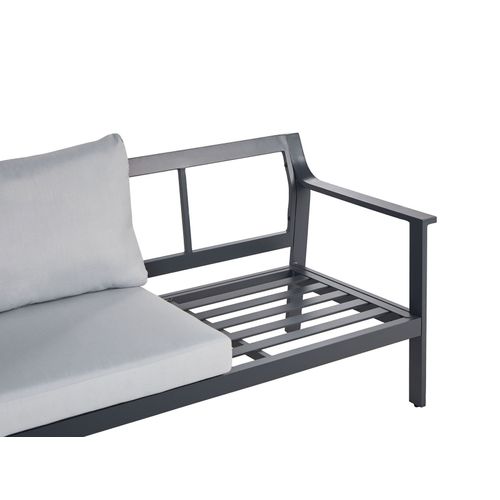 Canapé De Jardin 3 Places Kiato Métal Gris Clair