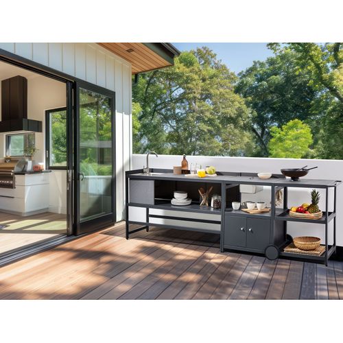 Cuisine D'extérieur Avec Évier Ortisei Métal Gris Graphite