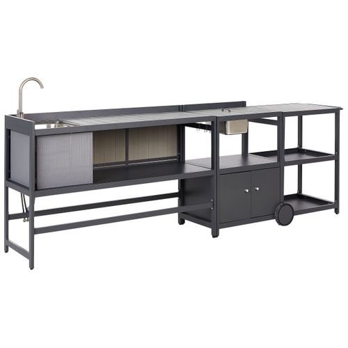 Cuisine D'extérieur Avec Évier Ortisei Métal Gris Graphite