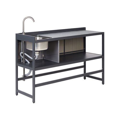Cuisine D'extérieur Avec Évier Ortisei Métal Gris Graphite