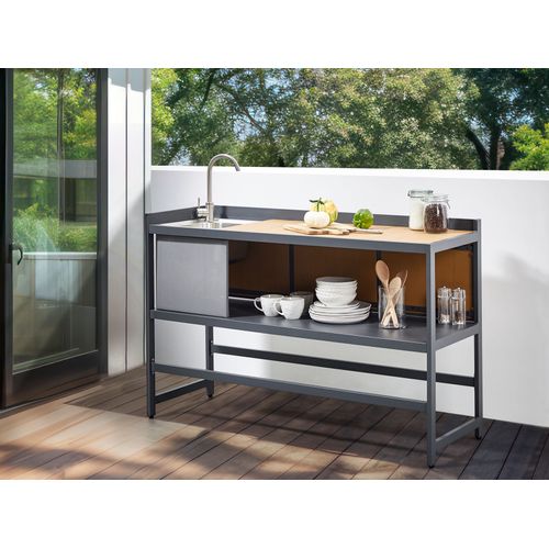 Cuisine D'extérieur Avec Évier Ortisei Métal Marron Clair