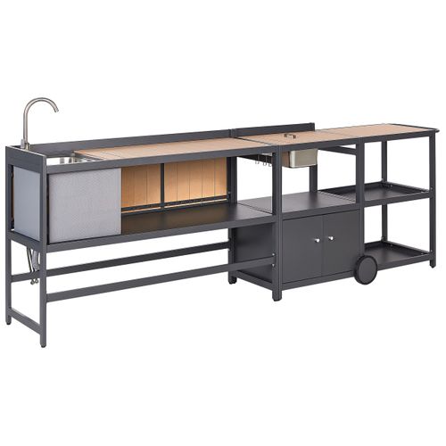 Cuisine D'extérieur Avec Évier Ortisei Métal Marron Clair