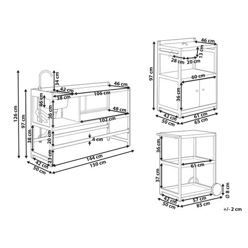 Cuisine D'extérieur Avec Évier Ortisei Métal Marron Clair