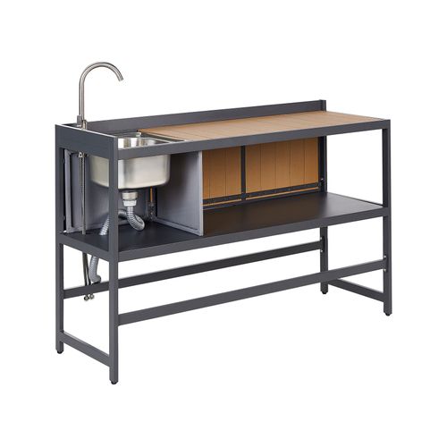 Cuisine D'extérieur Avec Évier Ortisei Métal Marron Clair