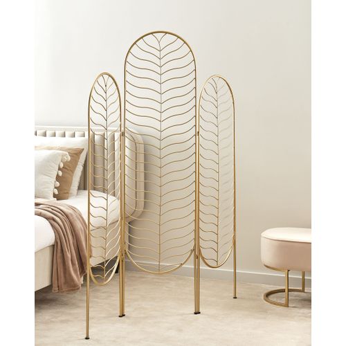 Séparateur De Pièce à 3 Panneaux Pescia Doré 120 Cm 160 Cm