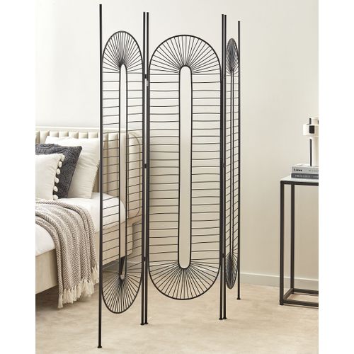 Séparateur De Pièce à 3 Panneaux Noale Noir 135 Cm 170 Cm
