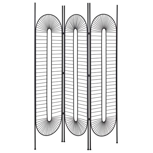 Séparateur De Pièce à 3 Panneaux Noale Noir 135 Cm 170 Cm
