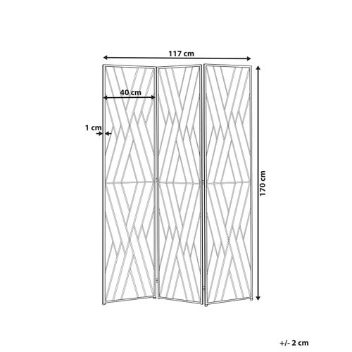 Séparateur De Pièce à 3 Panneaux Asolo Doré 117 Cm 170 Cm