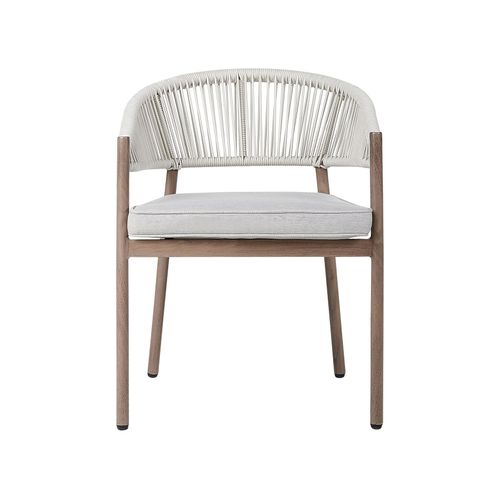 Salle à Manger De Jardin 6 Places Flavia Avec Coussins Métal Taupe