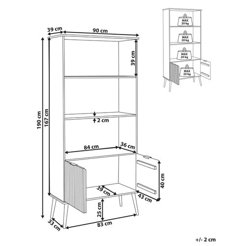 Bibliothèque Timmins Bois De Pin 190 Cm Marron