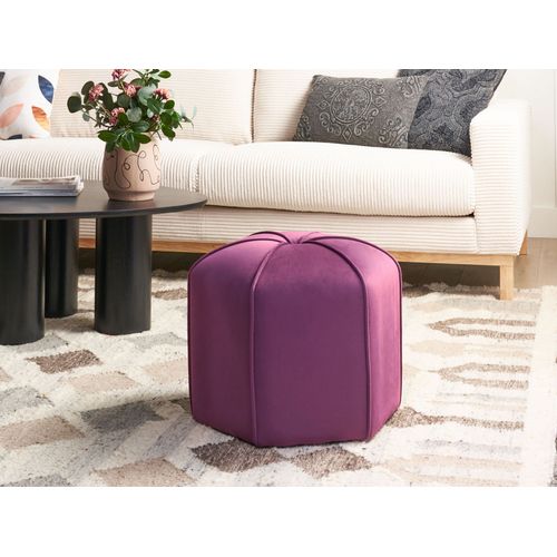 Pouf Wishek Velours Pourpre