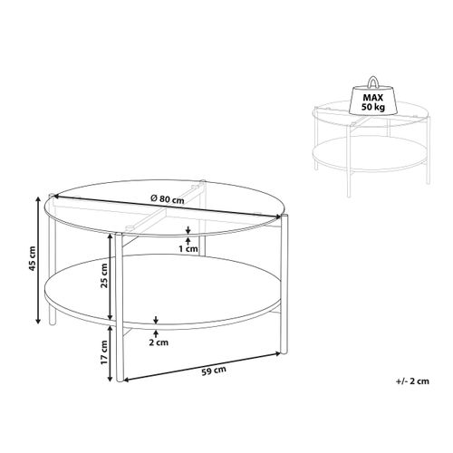 Table Basse Lovell Verre De Sécurité Doré