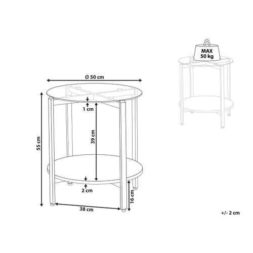 Table D'appoint Lovell Verre De Sécurité Doré