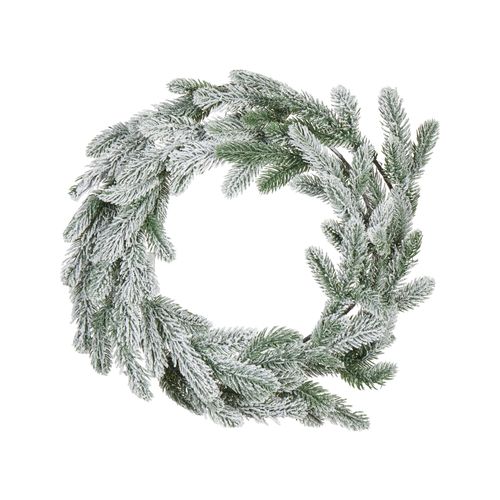 Couronne De Noël Enneigée LED Albini Vert 45 Cm