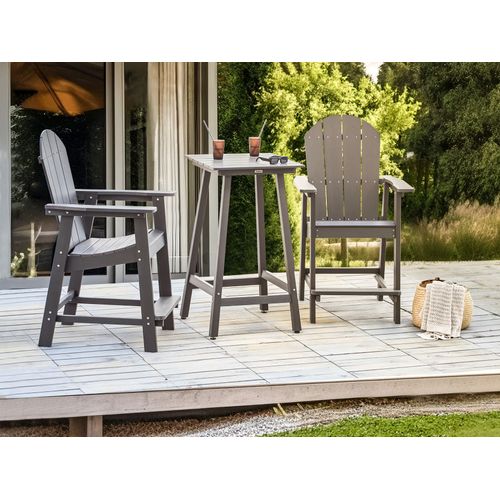 Table De Bar De Jardin Adirondack 60 Cm 59 Cm Matière Synthétique Gris Foncé