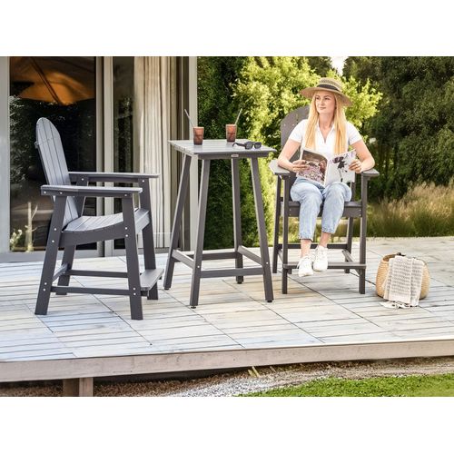 Table De Bar De Jardin Adirondack 60 Cm 59 Cm Matière Synthétique Gris Foncé