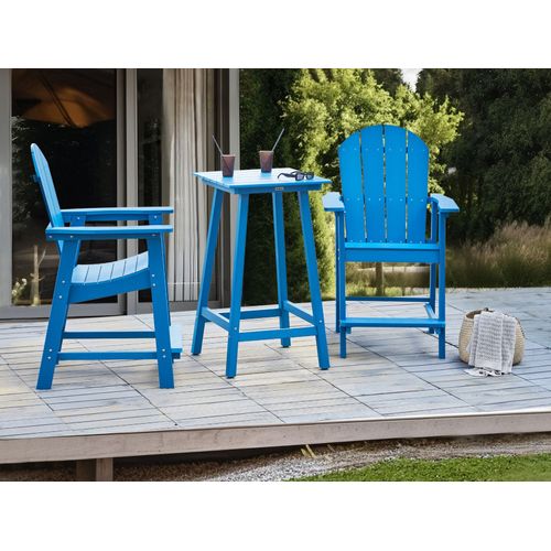 Table De Bar De Jardin Adirondack 60 Cm 59 Cm Matière Synthétique Bleu