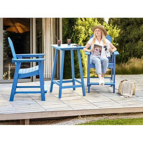 Table De Bar De Jardin Adirondack 60 Cm 59 Cm Matière Synthétique Bleu