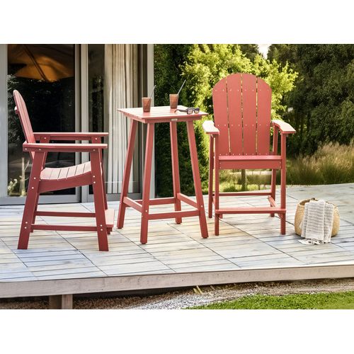 Table De Bar De Jardin Adirondack 60 Cm 59 Cm Matière Synthétique Rouge