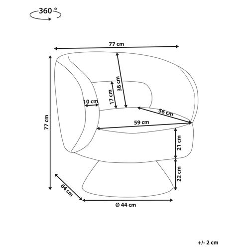 Fauteuil Pivotant Lieksa Bouclé Blanc Cassé