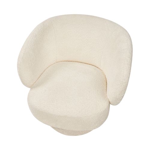 Fauteuil Pivotant Lieksa Bouclé Blanc Cassé