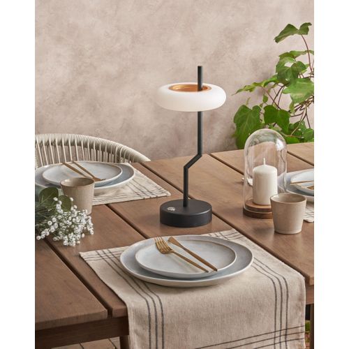 Lampe De Table LED Sans Fil Alviela Avec Variateur Métal Noir