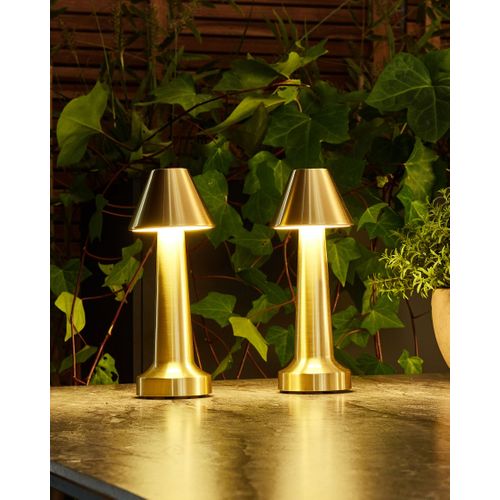 Lot De 2 Lampes De Table LED Sans Fil Joanes Avec Variateur Métal Doré