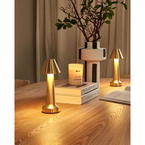 Lot De 2 Lampes De Table LED Sans Fil Joanes Avec Variateur Métal Doré