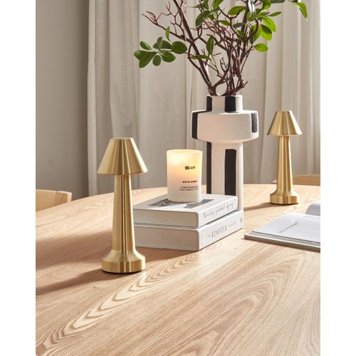 Lot De 2 Lampes De Table LED Sans Fil Joanes Avec Variateur Métal Doré