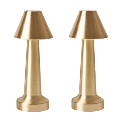Lot De 2 Lampes De Table LED Sans Fil Joanes Avec Variateur Métal Doré