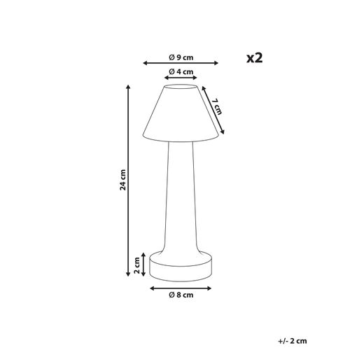 Lot De 2 Lampes De Table LED Sans Fil Joanes Avec Variateur Métal Doré