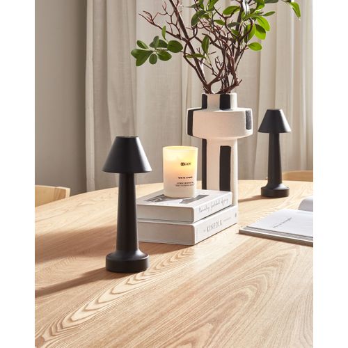 Lot De 2 Lampes De Table LED Sans Fil Joanes Avec Variateur Métal Noir