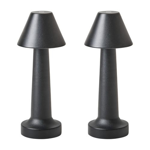 Lot De 2 Lampes De Table LED Sans Fil Joanes Avec Variateur Métal Noir