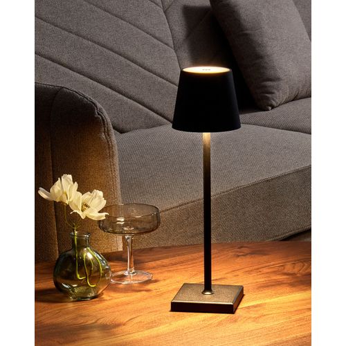 Lampe De Table LED Sans Fil Baceiro Avec Variateur Métal Noir
